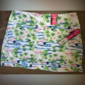 Tropical Print Plus size Athletic skirt